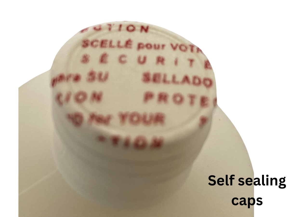 Self-sealing cap detail